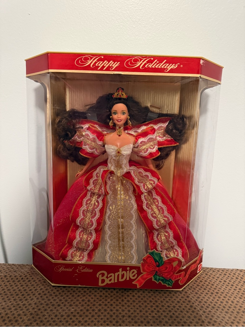 Barbie Vintage Limited Edition “Happy Holidays” Red & Gold Holiday Doll!